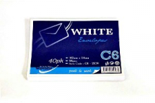 ENVELOPES C6 WHITE 40PK (C6-2930)