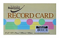 RECORD CARD 5X3 ASST COLOUR (RC-6624)