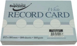 RECORD CARD 6X4 WHITE RULED (RC-0233)